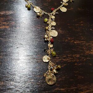 Gold Toned Multi Charm Necklace